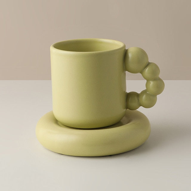 LuxeHestia - Handmade Porcelain Cup and Plate Set