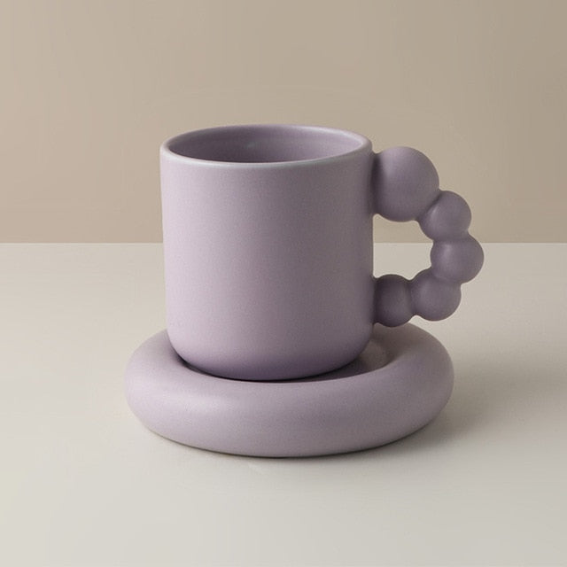 LuxeHestia - Handmade Porcelain Cup and Plate Set