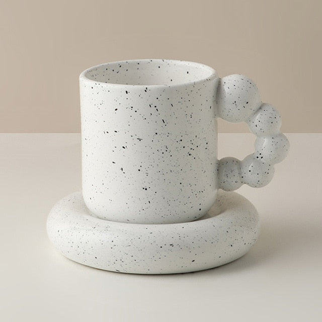 LuxeHestia - Handmade Porcelain Cup and Plate Set