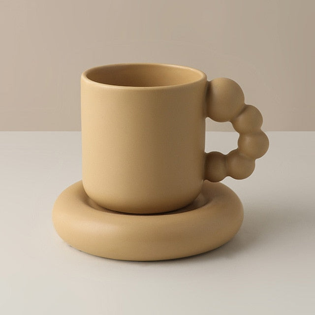 LuxeHestia - Handmade Porcelain Cup and Plate Set