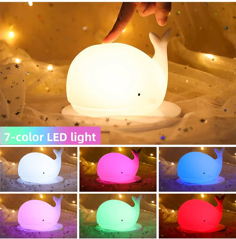 Delfina - Color-Changing LED Whale Night Light for Kids