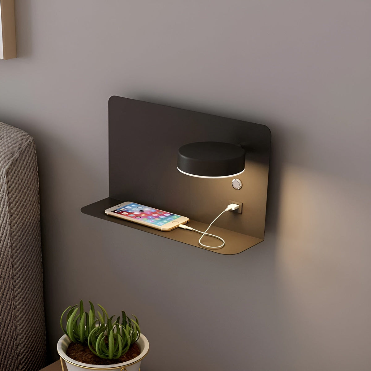 Evoltra - LED Wall Sconce with Built-In USB Port