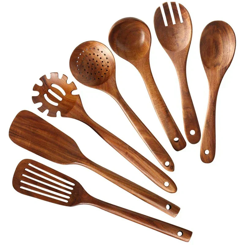 EcoChef - Premium Teak Wood Kitchen Utensil Set