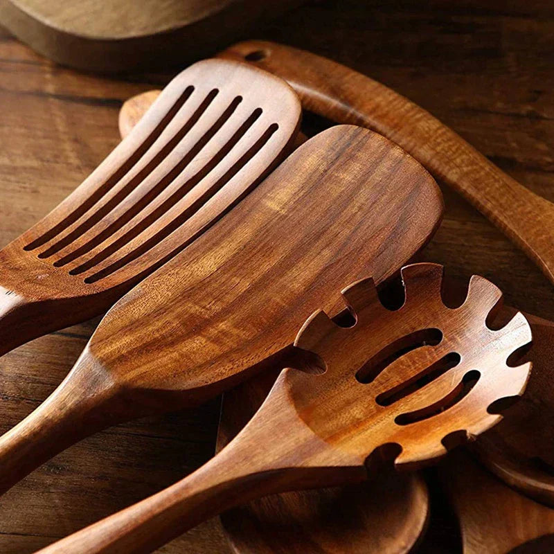 EcoChef - Premium Teak Wood Kitchen Utensil Set
