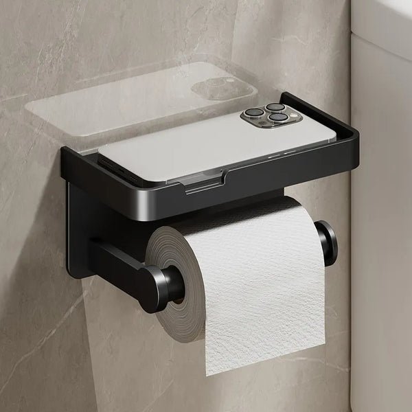 LuxeHold - Porte-rouleau de toilette multifonction élégant