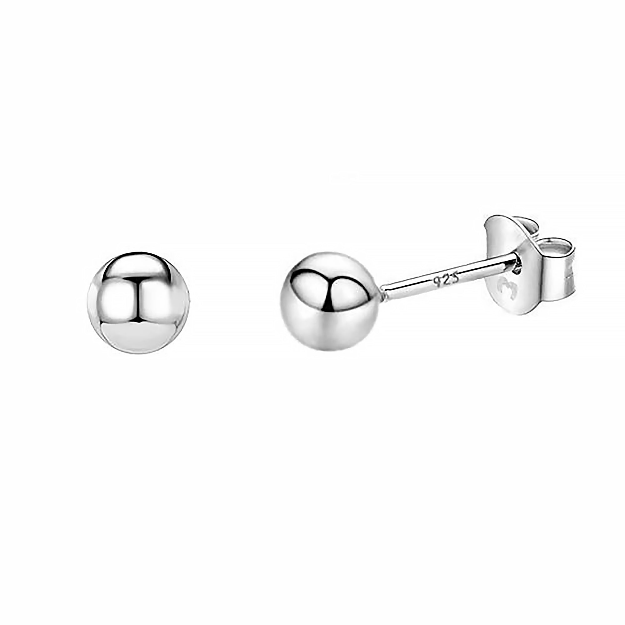 Lunara - Minimalist Round Silver Stud Earrings