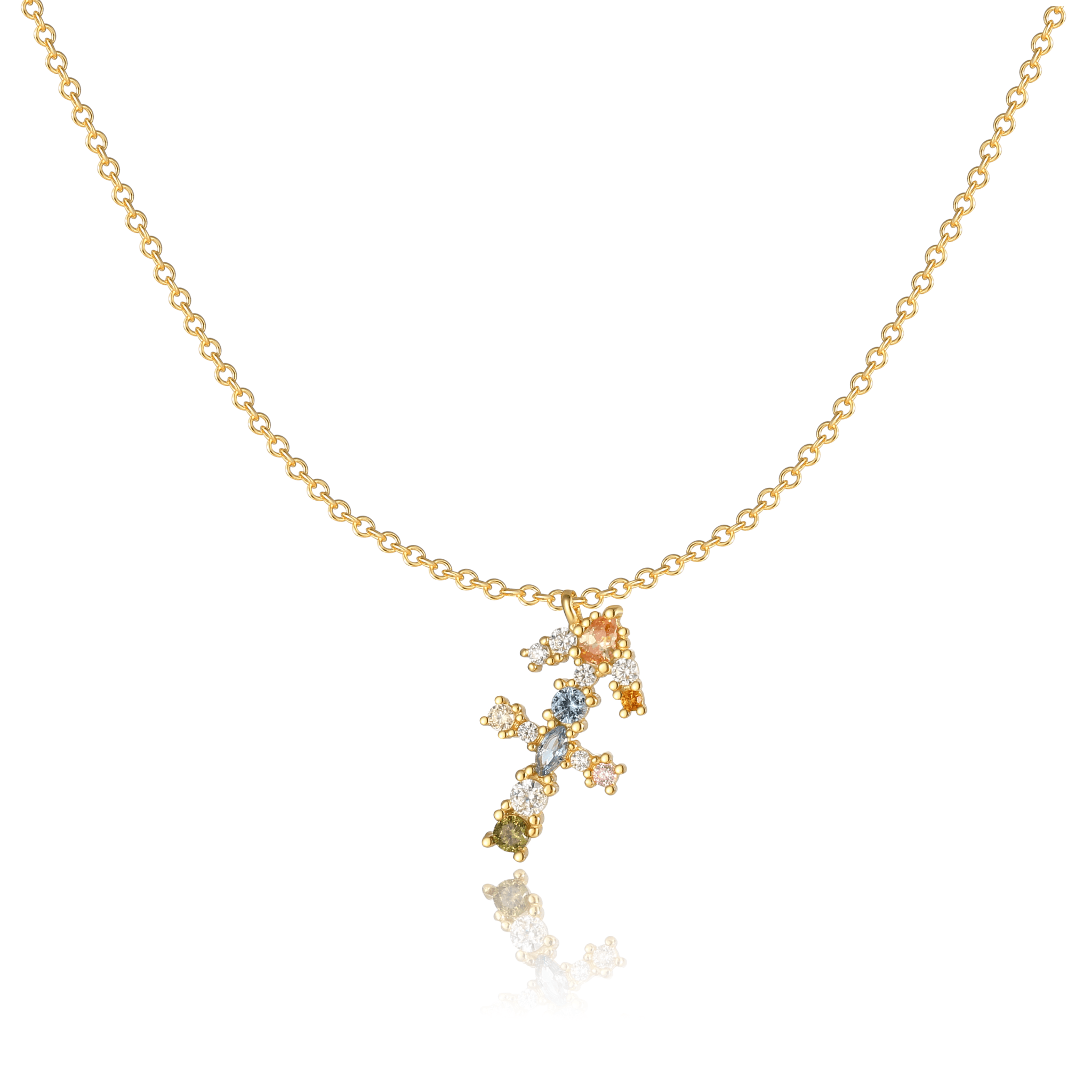 Celestia - Elegant Celestial Star Necklace in Silver