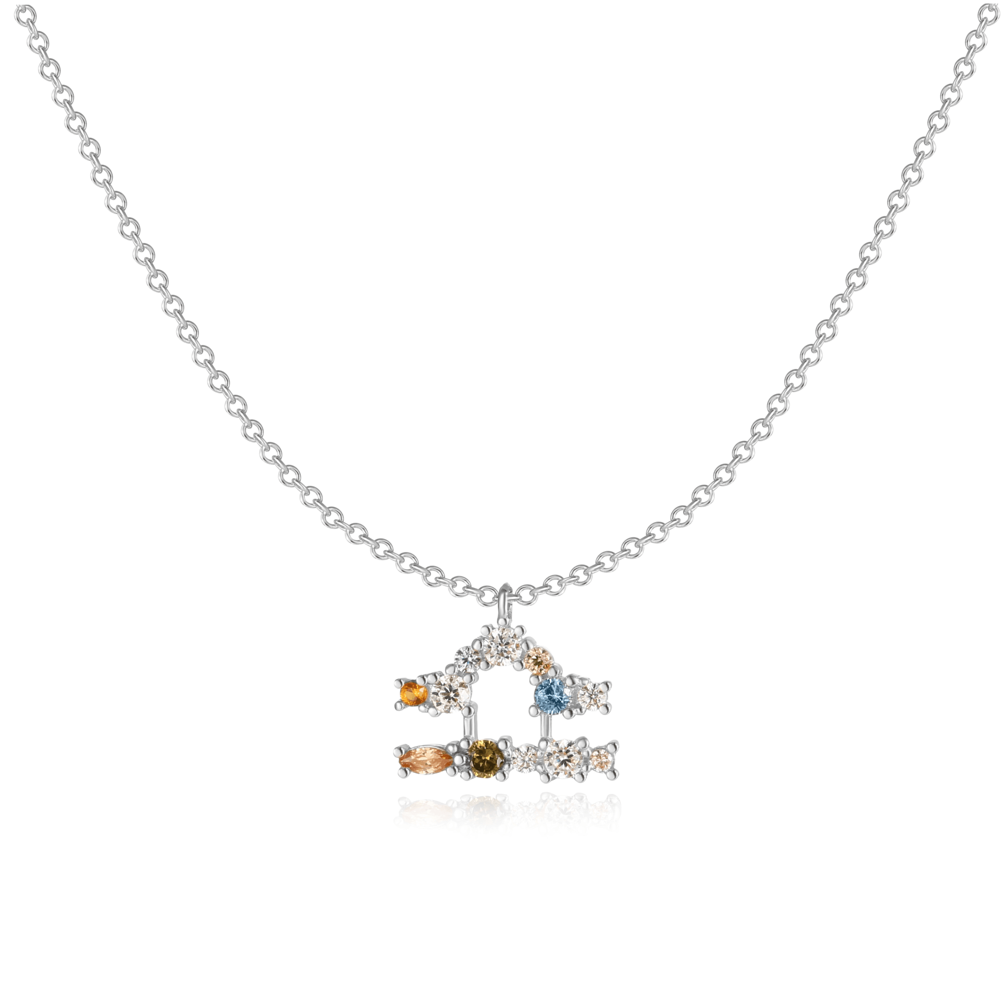Celestia - Elegant Celestial Star Necklace in Silver