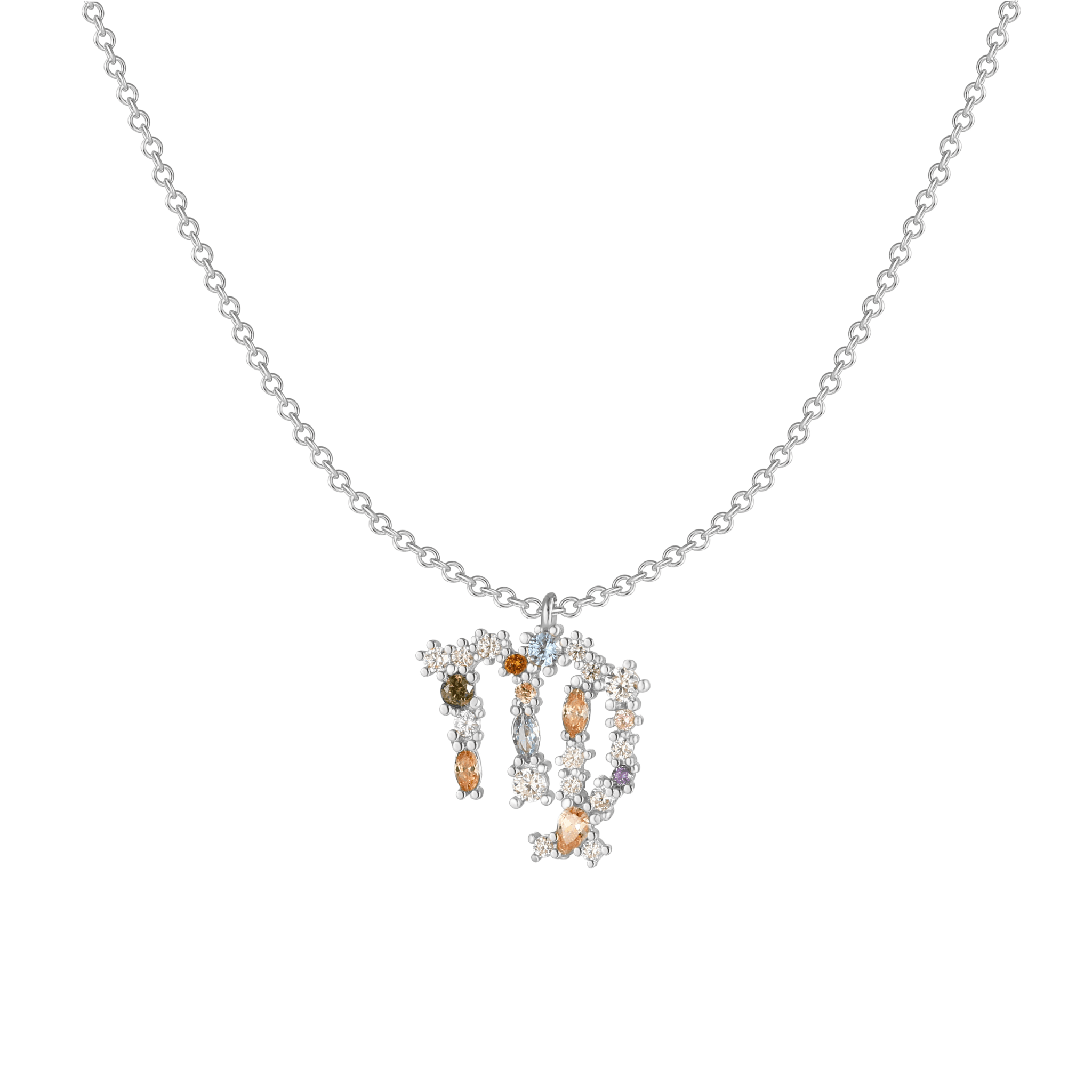 Celestia - Elegant Celestial Star Necklace in Silver