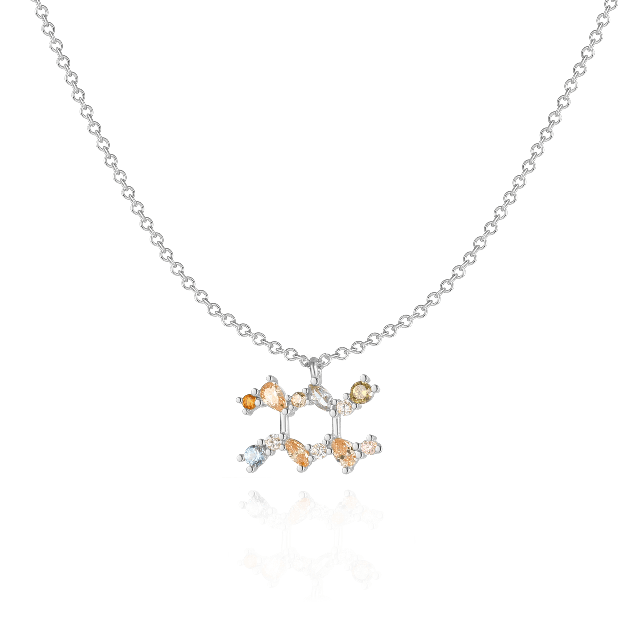 Celestia - Elegant Celestial Star Necklace in Silver