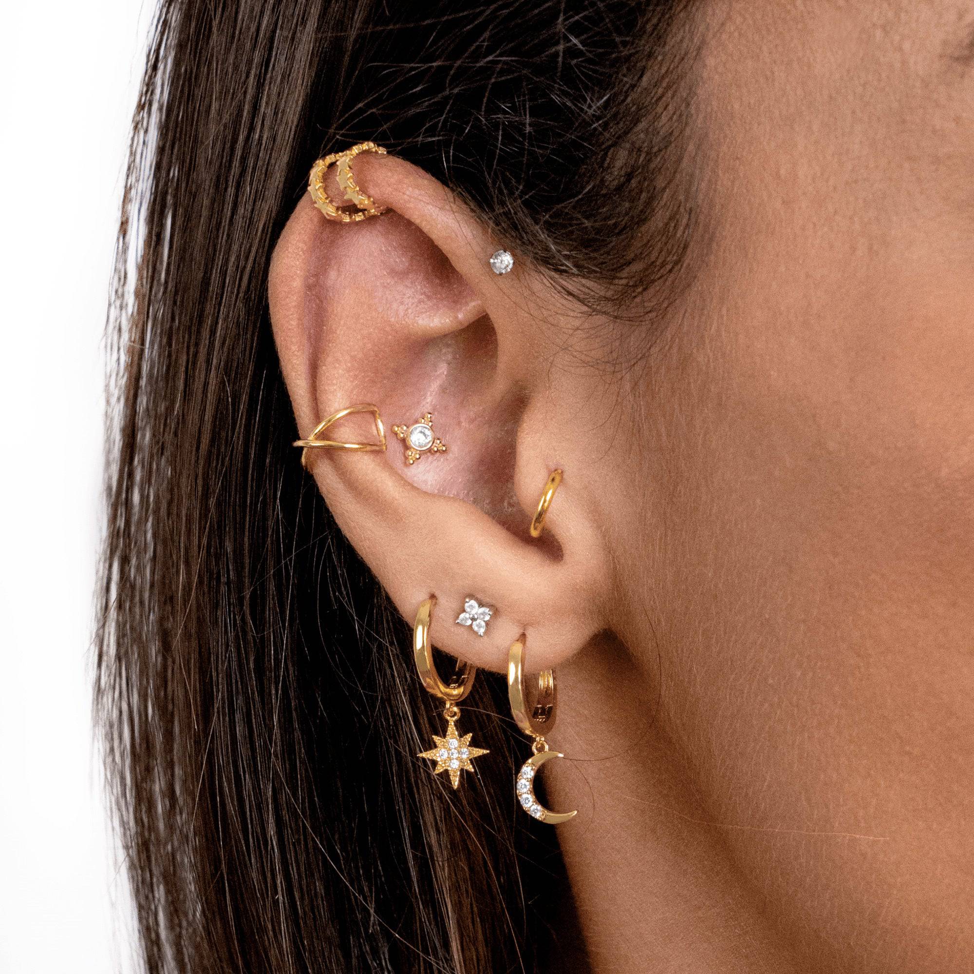 Cosmica - Mystical Silver Moon and Star Earrings