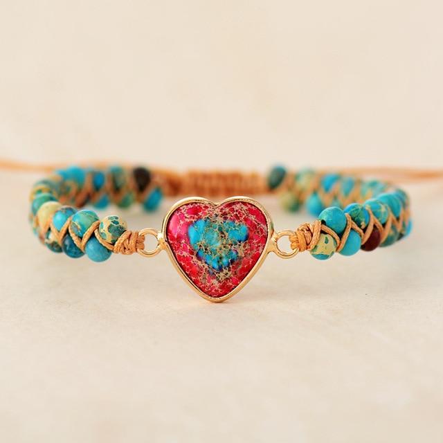 Amelie LoveStone - Natural Jasper Bead Bracelet