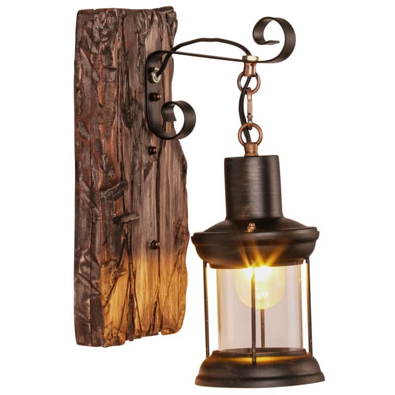 Veritas - Glass Wall Light with Wooden Base