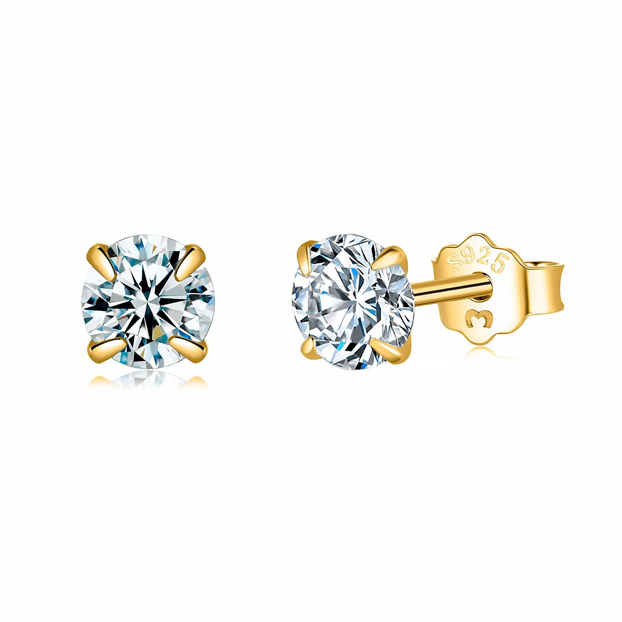 Lynette - Minimalist Round Silver Zirconia Earrings