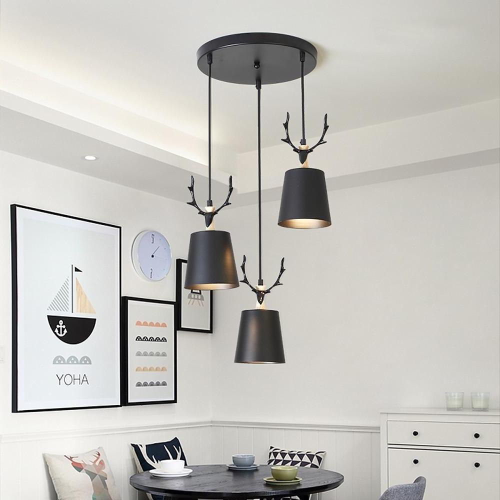ForestGlow Pendant - Elegant LED Light with Antler Wood Design