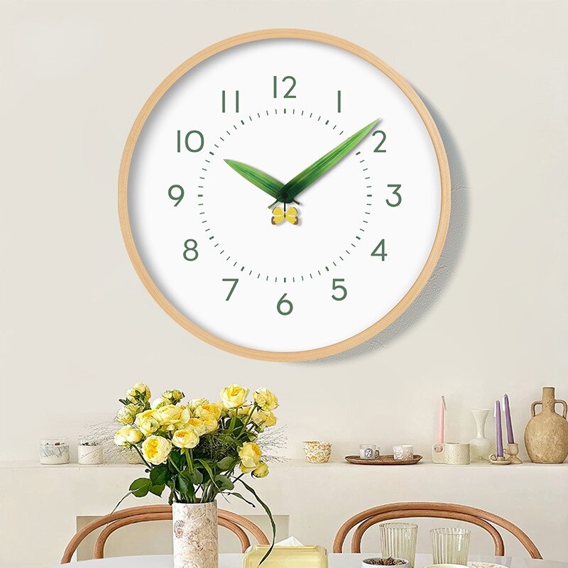 Perch - Nature Wall Clock with Bird and Flowers 21 cm